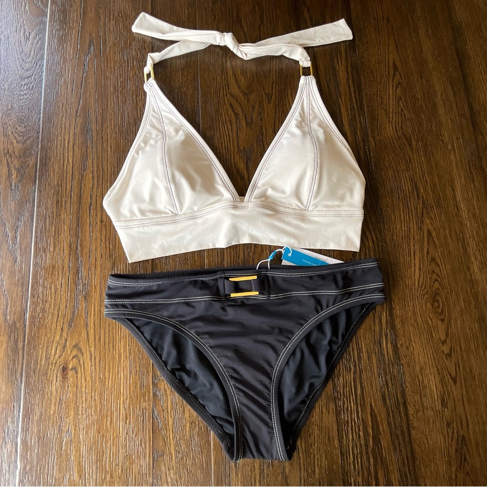 Bleu Rod Beattie Cream and Black Bikini Separates